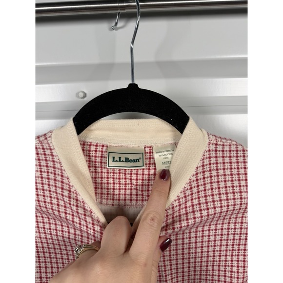 LL Bean Kids Red Henley Holiday Medium - Picture 3 of 3